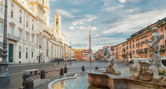 Enchanting view of Piazza Navona in Rome, a destination that deserves a spot on every travel bucket list.