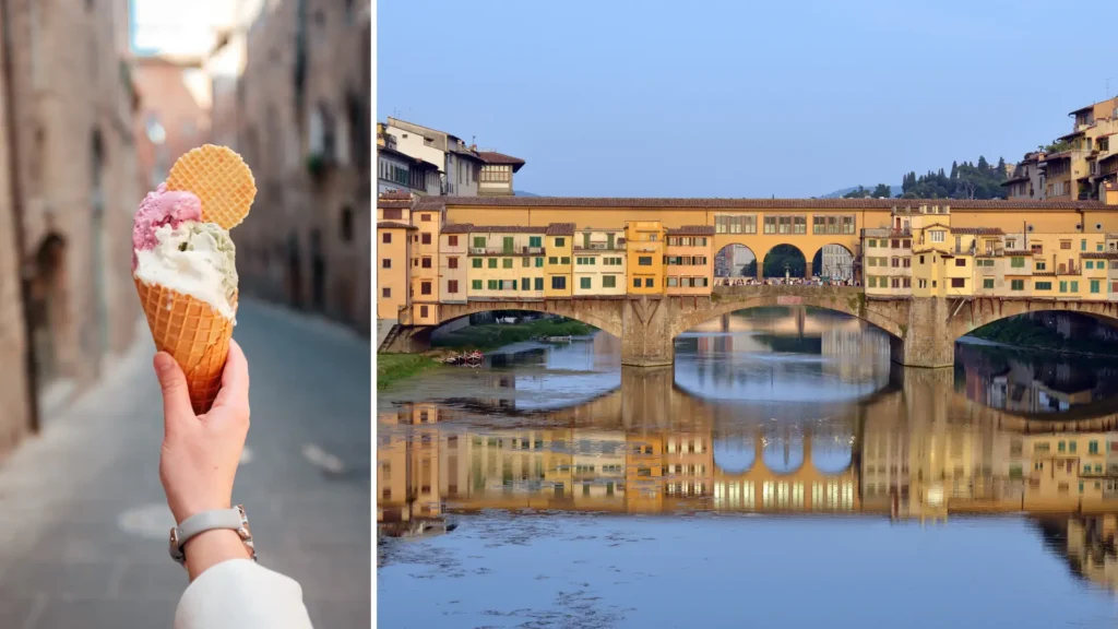 Tuscany family vacation at the Ponte Vecchio in Florence, featuring a family-friendly walk through the historic city center.