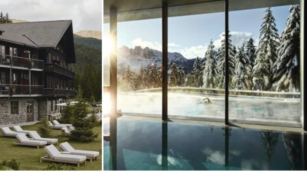 Luxury hotels in the Dolomites: The Forestis Hotel lodge and spa with panoramic mountain views, curated for bespoke Italy trip planning.