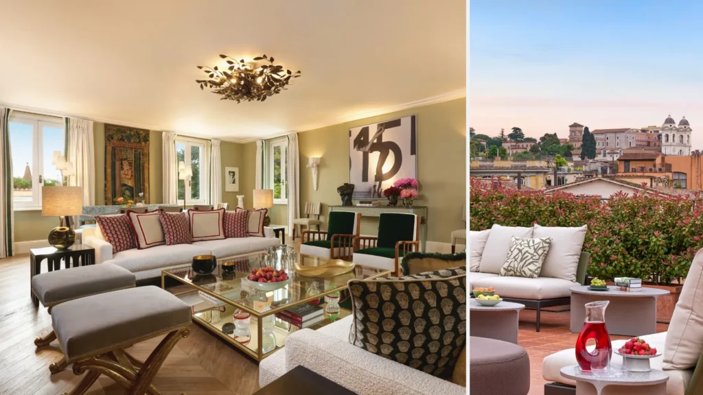 Best hotels in Italy for a honeymoon, Hotel de Russie suite and rooftop terrace, Rome