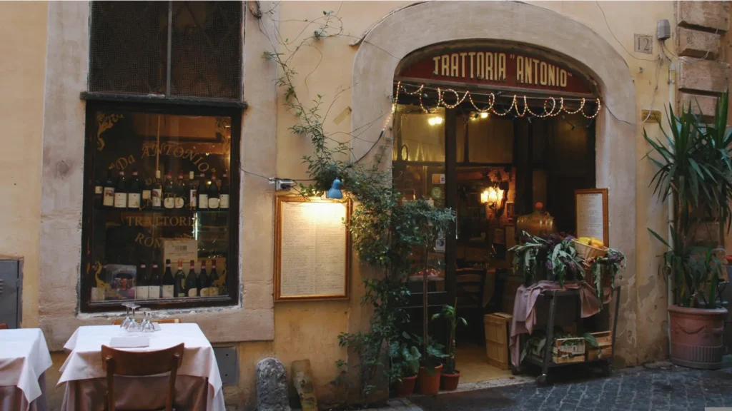 A hidden trattoria in Rome’s historic centre — a quiet, authentic setting for couples exploring Italy off the beaten path | Design Your Italy